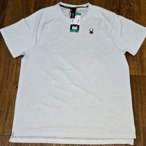 NET SPYDER Men's Active T-Shirt XL White With Little Black Dots